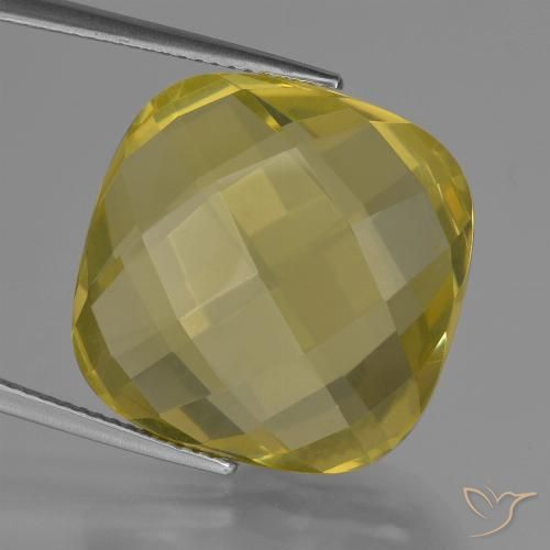 27.80ct Натуральный Средне-светло-желтый Кварц, Подушка, VVS-VS