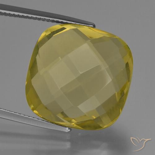 28.15ct Натуральный Светло-желтый Кварц, Подушка, VVS-VS