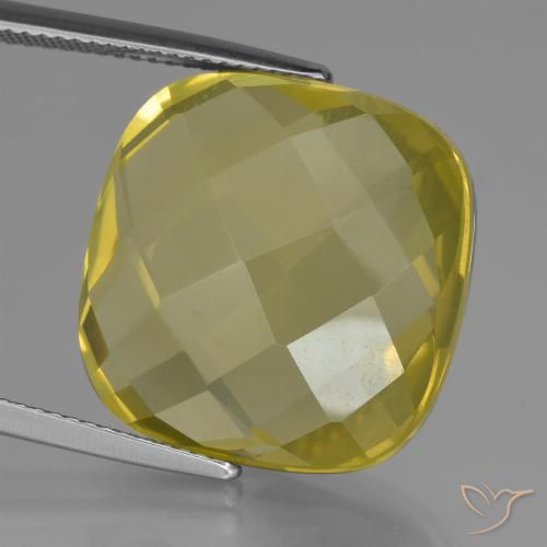 27.04ct Натуральный Светло-желтый Кварц, Подушка, Чистота VVS