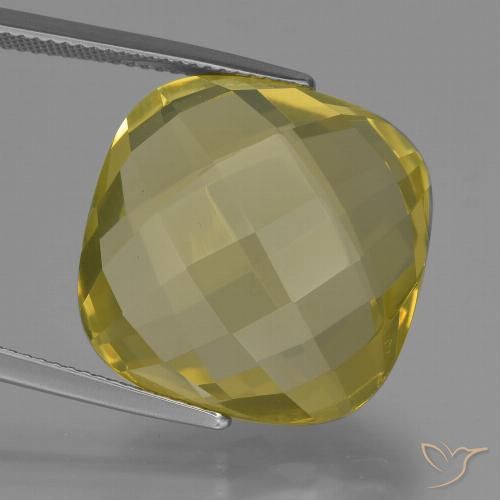 27.38ct Натуральный Светло-желтый Кварц, Подушка, Чистота VVS