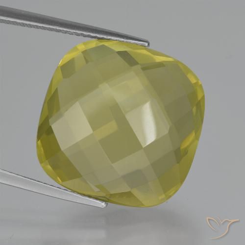 27.69ct Натуральный Светло-желтый Кварц, Подушка, VVS-VS