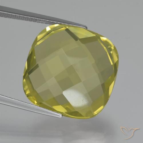 26.21ct Натуральный Светло-желтый Кварц, Подушка, VVS-VS