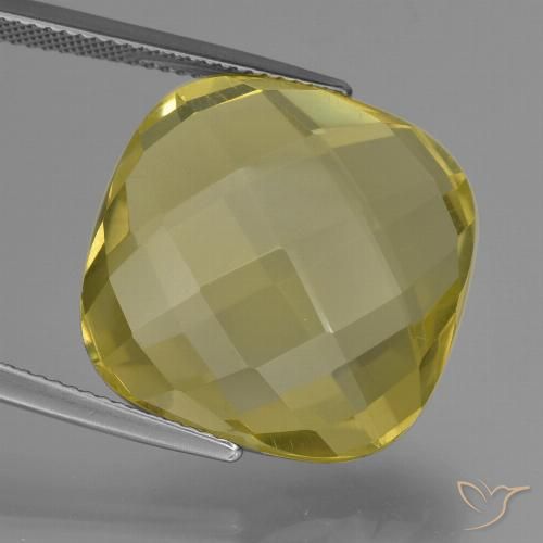 26.81ct Натуральный Светло-желтый Кварц, Подушка, VVS-VS