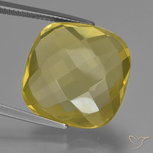 26.30ct Натуральный Средне-светло-желтый Кварц, Подушка, Чистота VS