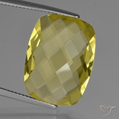 15.08ct Натуральный Средне-светло-желтый Кварц, Подушка, Чистота VVS