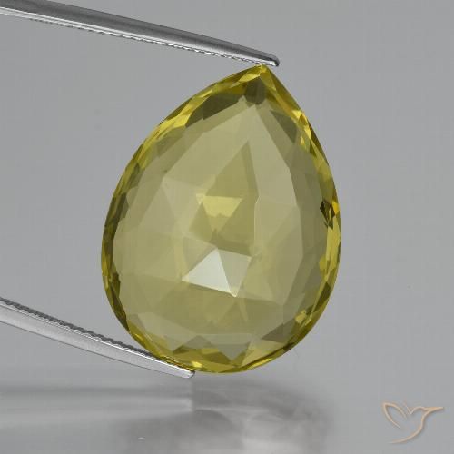 30.43ct Натуральный Ананас желтый Кварц, Форма груши, Чистота VVS