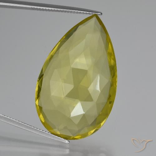 47.98ct Натуральный Ананас желтый Кварц, Форма груши, Чистота VVS