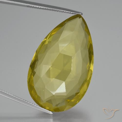 55.06ct Натуральный Светло-желтый Кварц, Форма груши, VVS-VS
