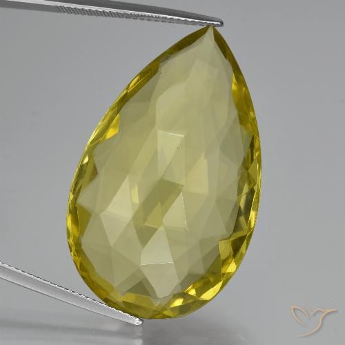 48.88ct Натуральный Ананас желтый Кварц, Форма груши, VVS-VS