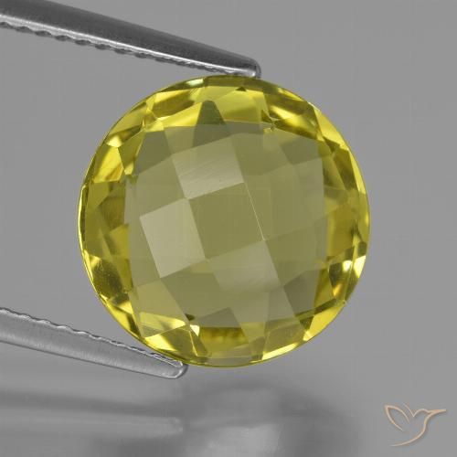 5.28ct Натуральный Средний желтый Кварц, Круглый, VVS-VS