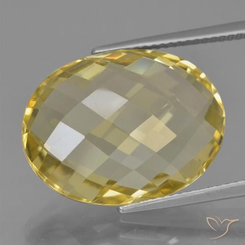 17.03ct Натуральный Светло-желтый Кварц, Овал, Чистота VS