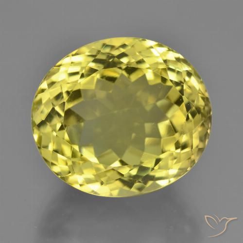 18.09ct Натуральный Средне-светло-желтый Кварц, Овал, VVS-VS