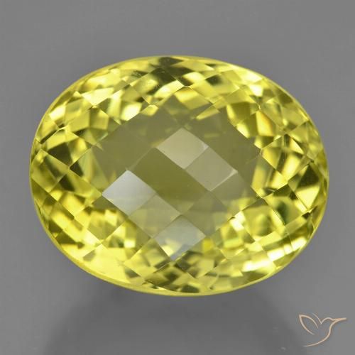 22.75ct Натуральный Насыщенный желтый Кварц, Овал, VVS-VS