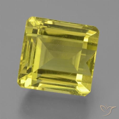 17.49ct Натуральный Кукурузно-желтый Кварц, Изумрудная огранка, VVS-VS