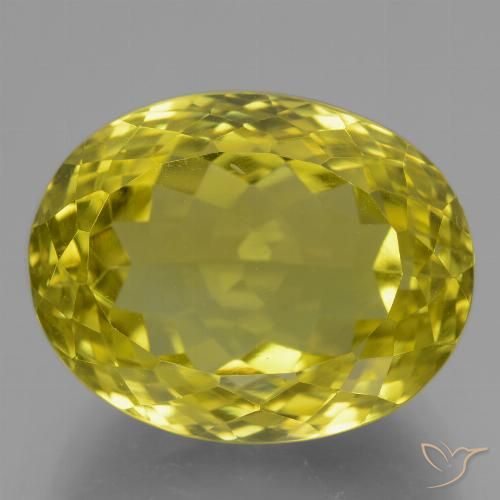 21.76ct Натуральный Кукурузно-желтый Кварц, Овал, Чистота VVS