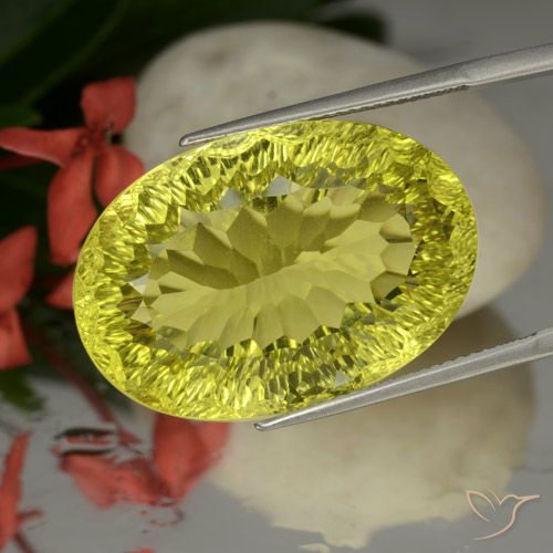 37.08ct Натуральный Кукурузно-желтый Кварц, Овал, Чистота VVS