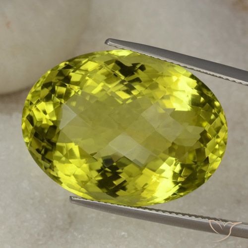 39.34ct Натуральный Зеленовато-желтый Кварц, Овал, Чистота VVS