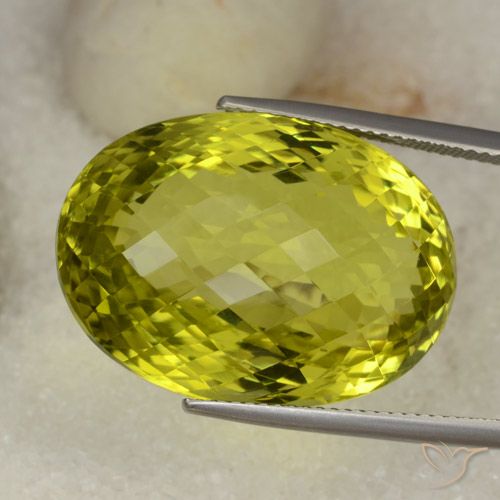41.13ct Натуральный Зеленовато-желтый Кварц, Овал, Чистота VVS