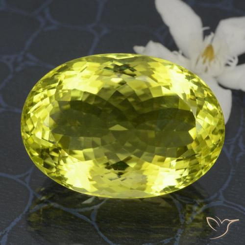 44.72ct Натуральный Лимонно-желтый Кварц, Овал, VVS-VS