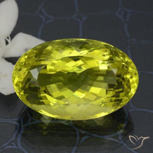 38.11ct Натуральный Средний желтый Кварц, Овал, VVS-VS