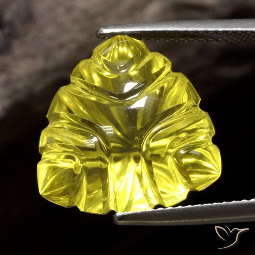 13.92ct Натуральный Насыщенный желтый Кварц, Триллион, Прозрачный