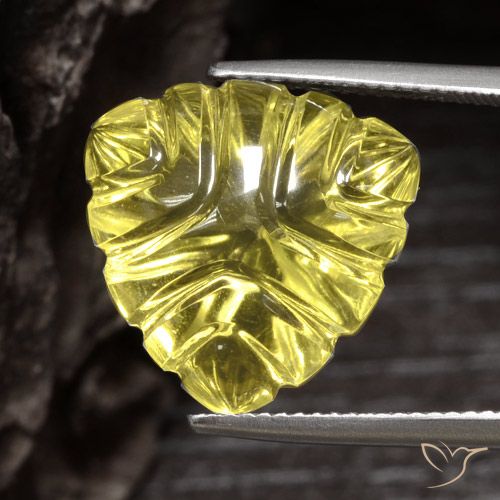 15.33ct Натуральный Светло-желтый ананас Кварц, Триллион, Прозрачный