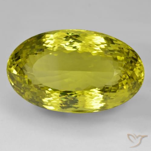 97.05ct Натуральный Зелено-желтый Кварц, Овал, Чистота VVS