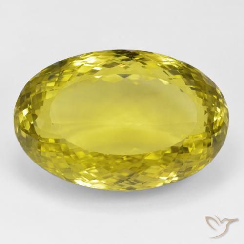 90.42ct Натуральный Medium Dark-Yellow Кварц, Овал, Чистота VVS