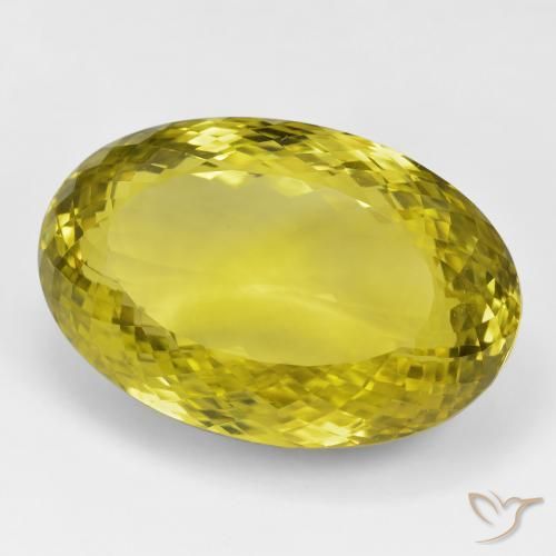 90.42 карата, натуральный Medium Dark-Yellow Кварц, Овал, Чистота VVS