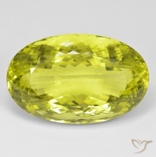 89.56ct Натуральный Лимонно-желтый Кварц, Овал, Чистота VVS