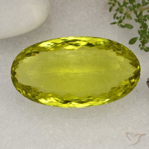 85.07ct Натуральный Лимонно-желтый Кварц, Овал, Чистота VVS