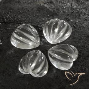 6.22 карата, натуральный Ясно Белый Кварц, Форма сердца, Прозрачный