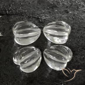 6.22 карата, натуральный Ясно Белый Кварц, Форма сердца, Прозрачный