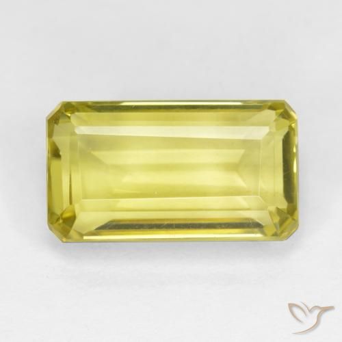 6.12ct Натуральный Светло-желтый ананас Кварц, Изумрудная огранка, VVS-VS