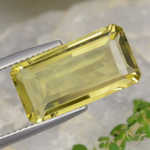 7.83ct Натуральный Средний желтый Кварц, Изумрудная огранка, VVS-VS