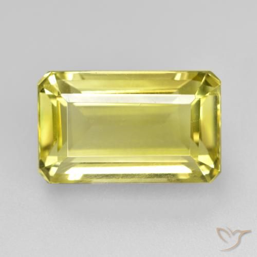 6.62ct Натуральный Светло-желтый Кварц, Изумрудная огранка, Чистота VS