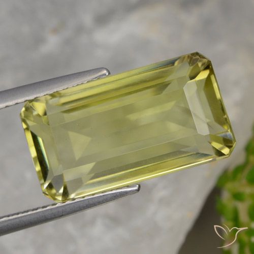 10.68ct Натуральный Ананас желтый Кварц, Изумрудная огранка, Чистота VVS