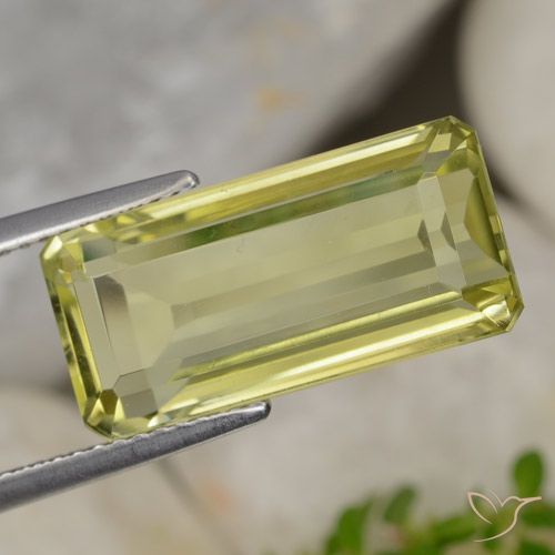 8.90ct Натуральный Светло-желтый кукурузный Кварц, Изумрудная огранка, VVS-VS