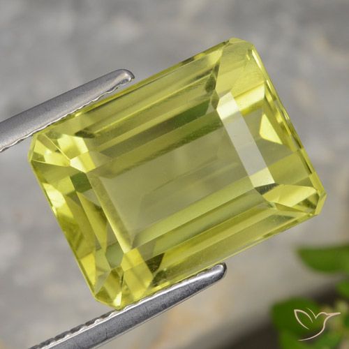 9.99ct Натуральный Светло-желтый Кварц, Изумрудная огранка, VVS-VS