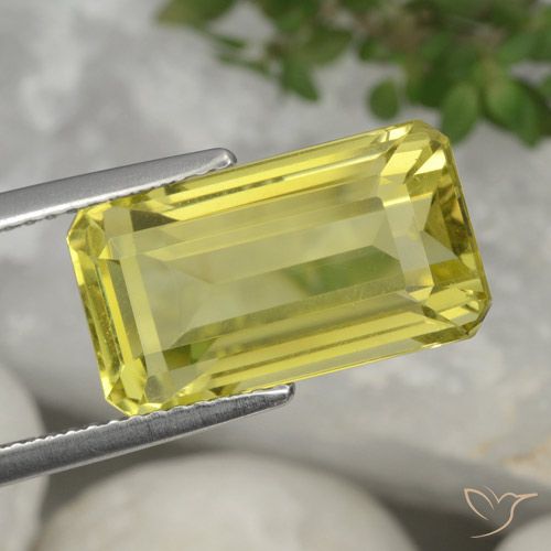 7.52ct Натуральный Ананас желтый Кварц, Изумрудная огранка, VVS-VS