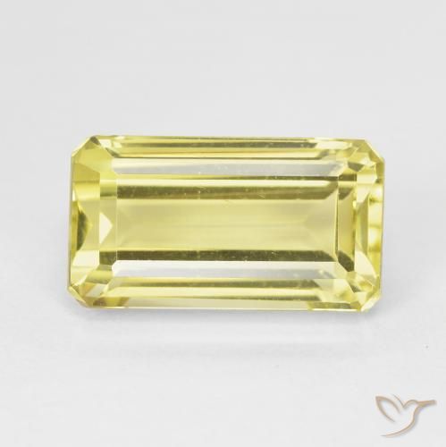 6.84ct Натуральный Светло-желтый ананас Кварц, Изумрудная огранка, VVS-VS