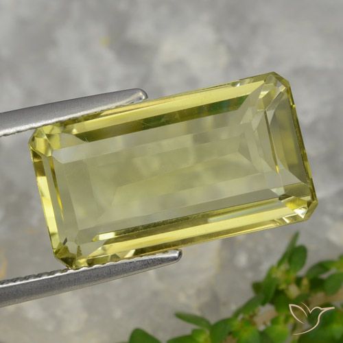 8.20ct Натуральный Средний желтый Кварц, Изумрудная огранка, VVS-VS