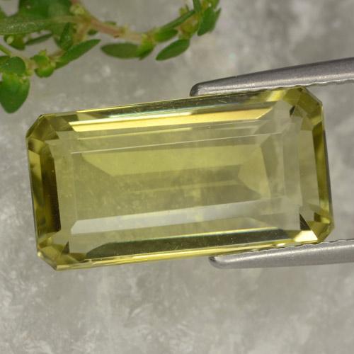 6.20ct Натуральный Землисто-желтый Кварц, Изумрудная огранка, VVS-VS