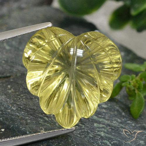 11.72ct Натуральный Зеленовато-желтый Кварц, Огранка Цветок, Прозрачный