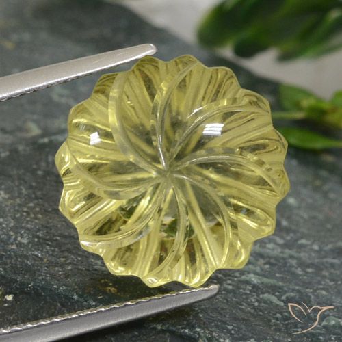 12.61ct Натуральный Лагуна желтая Кварц, Огранка Цветок, Прозрачный