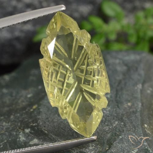 8.48ct Натуральный Светло-желтый Кварц, Маркиза, Прозрачный