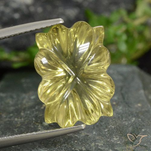 10.48ct Натуральный Лагуна желтая Кварц, Огранка Цветок, Прозрачный