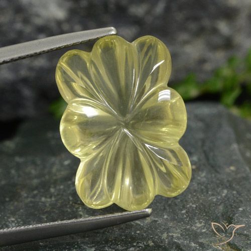 9.49ct Натуральный Палевый Кварц, Огранка Цветок, Прозрачный