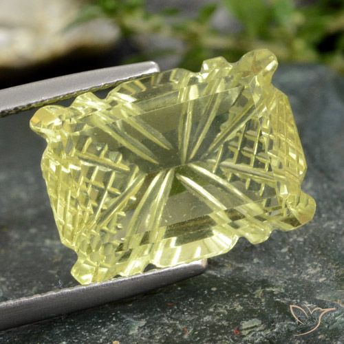 10.05ct Натуральный Светло-желтый ананас Кварц, Подушка, Прозрачный