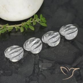 6.44 карата, натуральный Ясно Белый Кварц, Форма сердца, Прозрачный